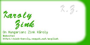 karoly zink business card